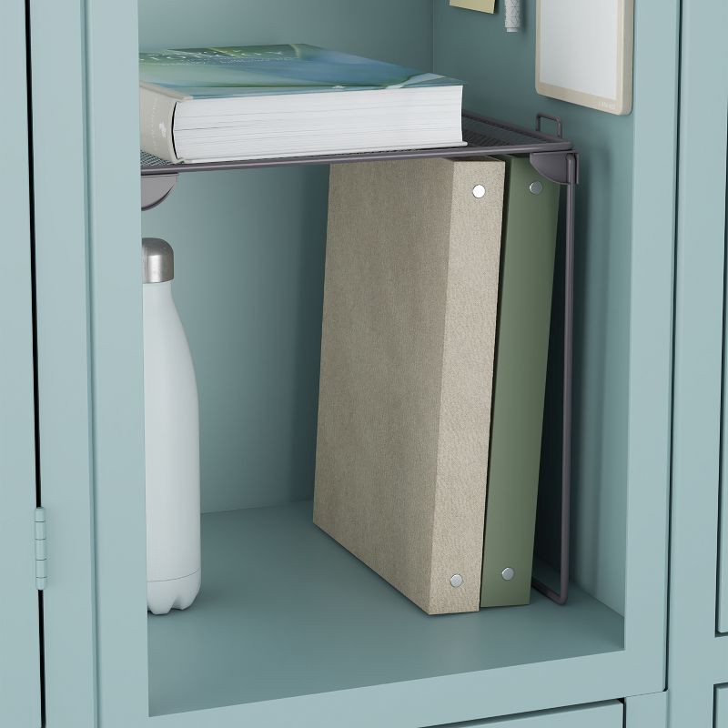 slide 7 of 7, U Brands 12" Mesh Locker Shelf Dusty Black, 1 ct