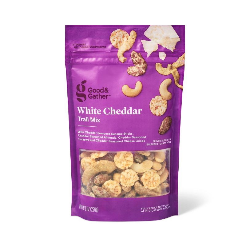 slide 1 of 3, White Cheddar Trail Mix - 8oz - Good & Gather™, 8 oz