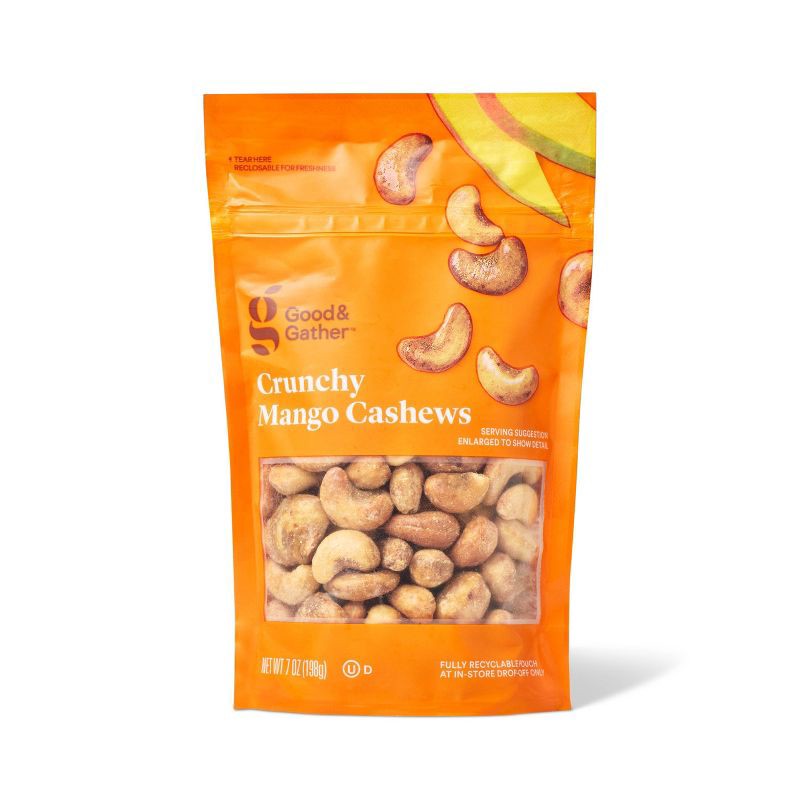 slide 1 of 3, Crunchy Mango Cashews - 7oz - Good & Gather™, 7 oz