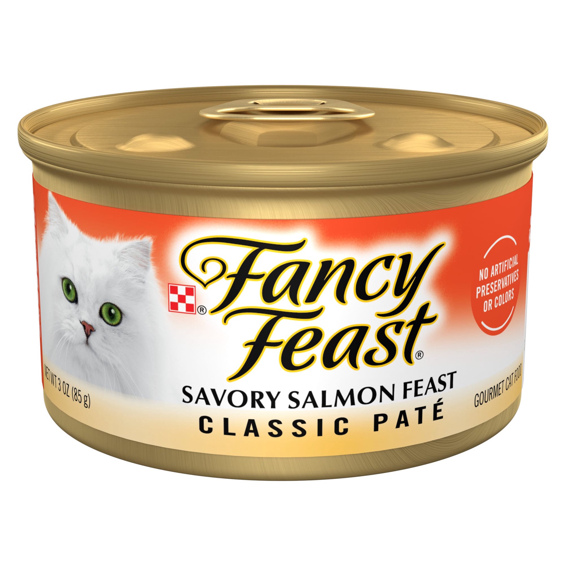 slide 1 of 7, Fancy Feast Purina Fancy Feast Salmon Feast Classic Grain Free Wet Cat Food Pate, 3 oz