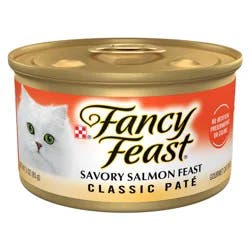 Fancy Feast Purina Fancy Feast Salmon Feast Classic Grain Free Wet Cat Food Pate - 3 oz. Can