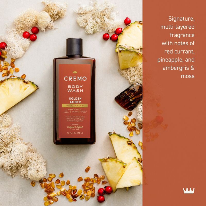 slide 3 of 7, Cremo Golden Amber Body Wash - 16 fl oz, 16 fl oz