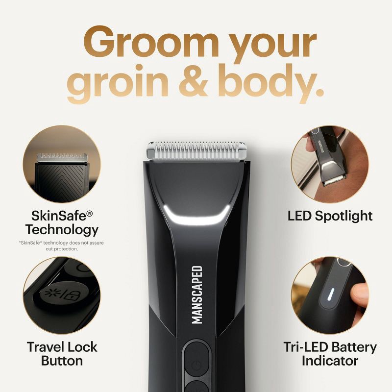 slide 4 of 13, MANSCAPED The Lawn Mower 4.0 Pro Essentials Kit, SkinSafe Electric Groin and Body Hair Trimmer, Men's Grooming Gift Set, 1 ct
