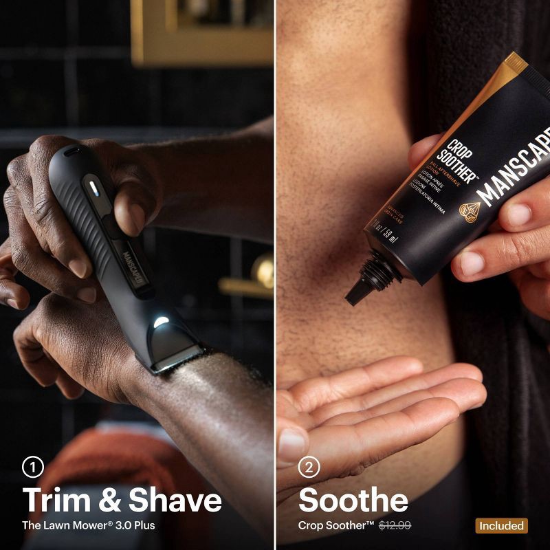 slide 5 of 13, Manscaped The Lawn Mower 3.0 Plus Essentials Shaving Kit, SkinSafe Electric Groin and Body Hair Trimmer, Men's Grooming Gift Set, 1 ct