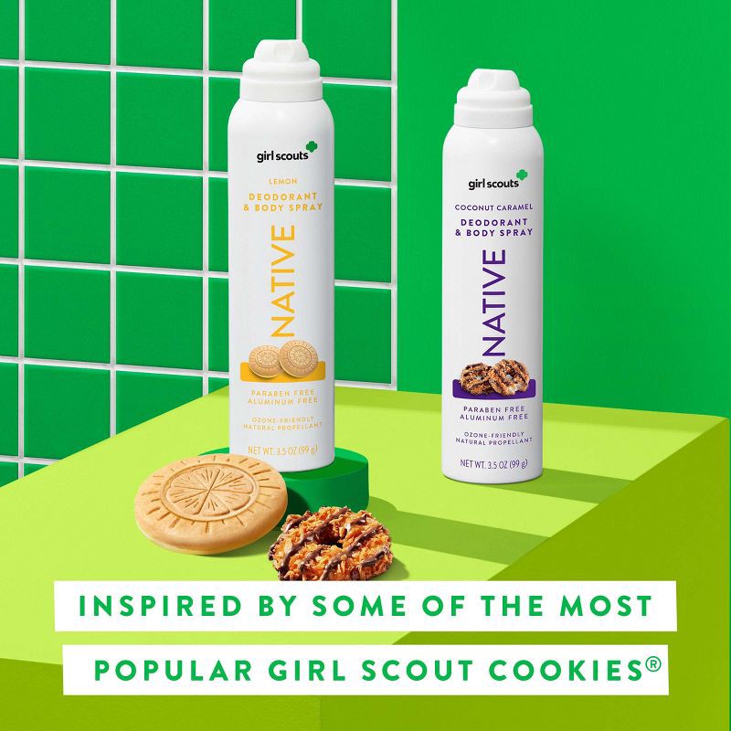 slide 5 of 5, Native Limited Edition Girl Scout Coconut Caramel Cookie Deodorant Spray - 3.5oz, 3.5 oz