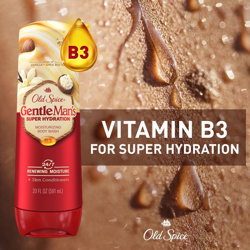 slide 6 of 9, Old Spice Super Hydration Body Wash GentleMan's Blend for Deep Cleaning and 24/7 Renewing Moisture - Vanilla & Shea Butter - 20 fl oz, 20 fl oz