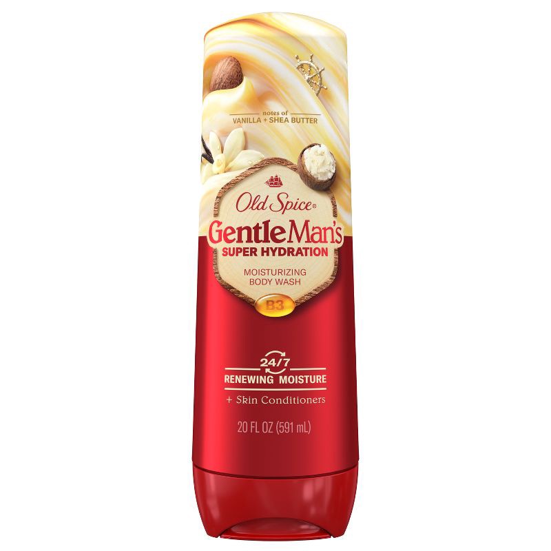slide 8 of 9, Old Spice Super Hydration Body Wash GentleMan's Blend for Deep Cleaning and 24/7 Renewing Moisture - Vanilla & Shea Butter - 20 fl oz, 20 fl oz