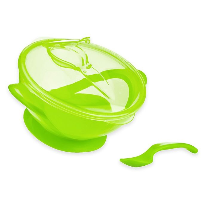 slide 1 of 3, Nuby Easy Go Suction Bowl and Spoon Set - Green, 1 ct