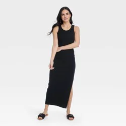 Women's Rib-Knit Maxi Bodycon Dress - Universal Thread™ Black L