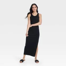 Women's Rib-Knit Maxi Bodycon Dress - Universal Thread™ Black L