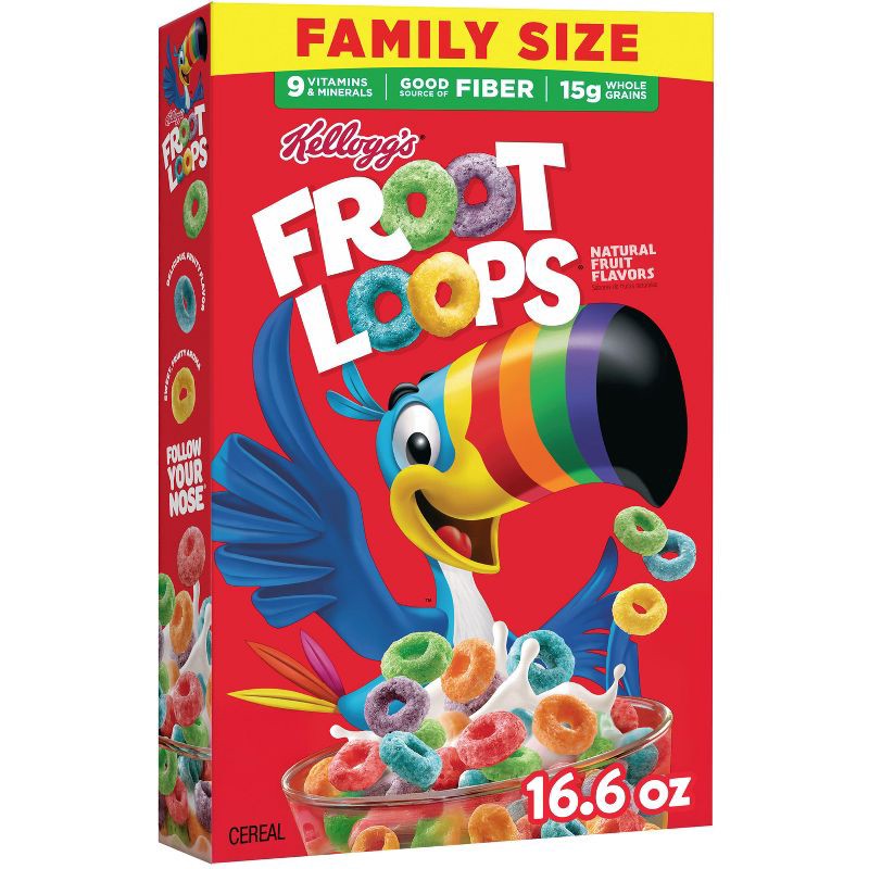 slide 1 of 12, Kellogg's Froot Loops Breakfast Cereal - 16.6oz, 16.6 oz