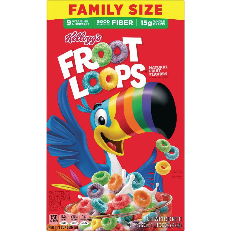 slide 6 of 12, Kellogg's Froot Loops Breakfast Cereal - 16.6oz, 16.6 oz