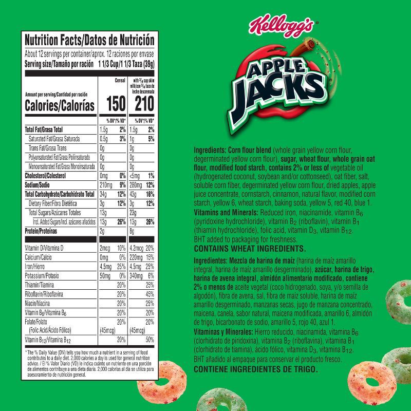 slide 6 of 11, Kellogg's Apple Jacks Breakfast Cereal - 16.6oz, 16.6 oz