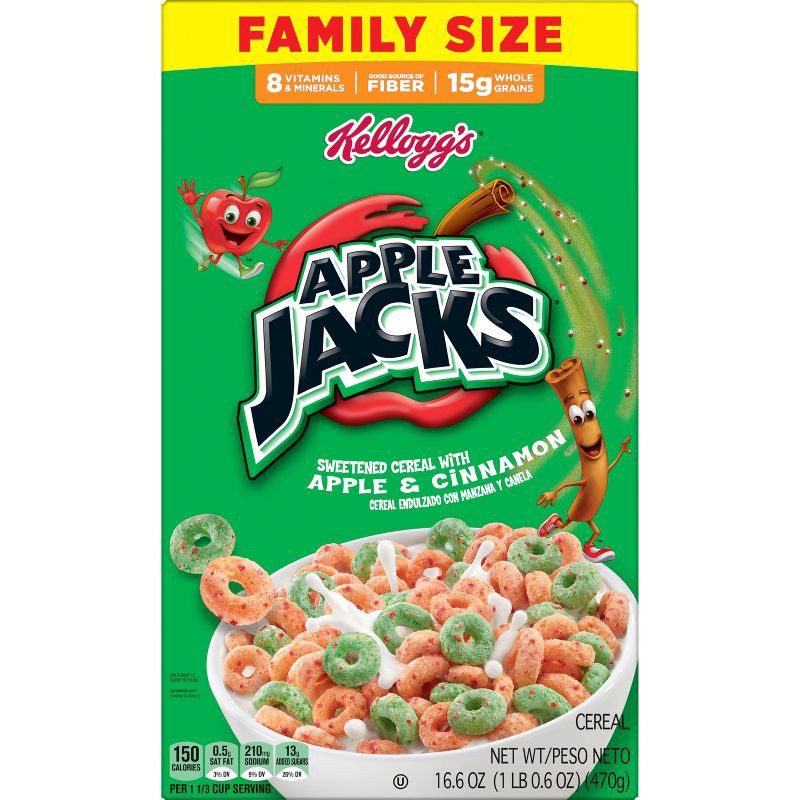 slide 7 of 11, Kellogg's Apple Jacks Breakfast Cereal - 16.6oz, 16.6 oz