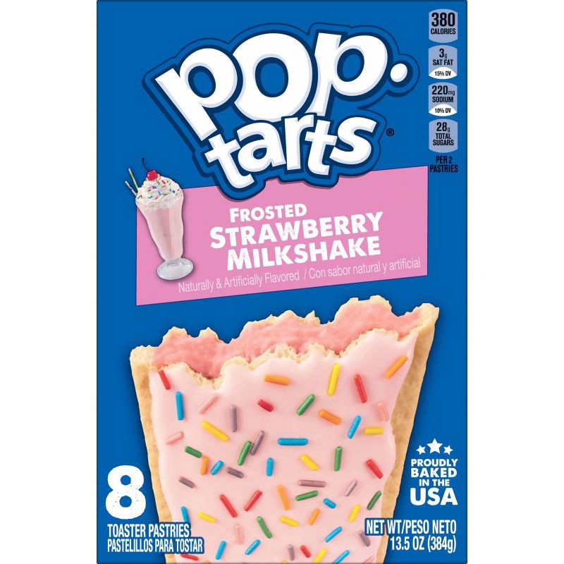 slide 2 of 8, Pop-Tarts Frosted Strawberry Milkshake Pastries - 8ct/ 13.5oz, 8 ct; 13.5 oz