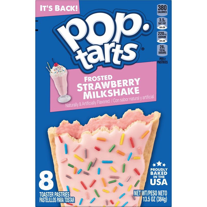 slide 5 of 8, Pop-Tarts Frosted Strawberry Milkshake Pastries - 8ct/ 13.5oz, 8 ct; 13.5 oz