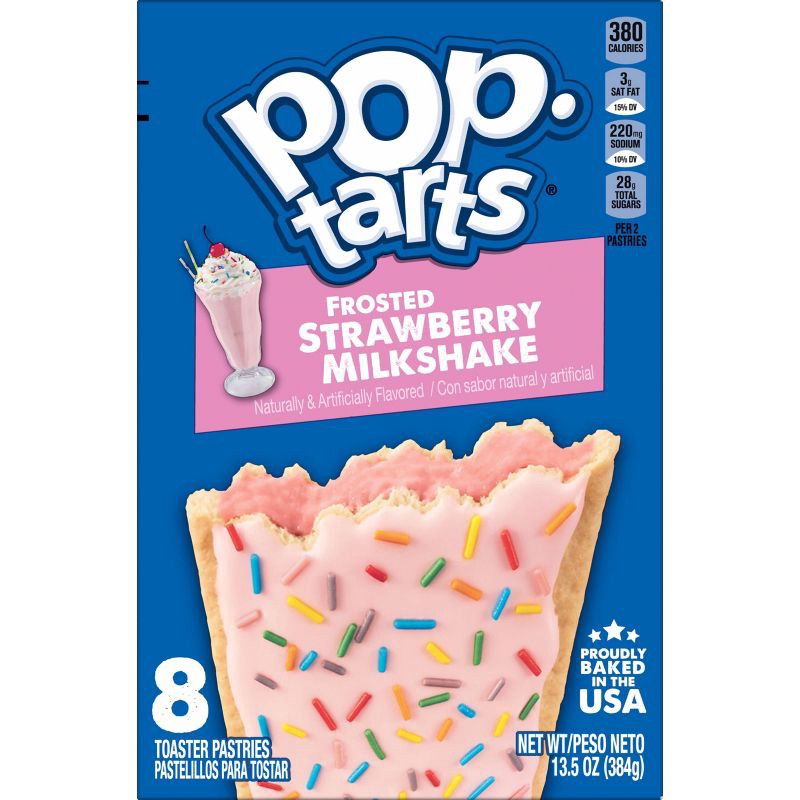 slide 6 of 8, Pop-Tarts Frosted Strawberry Milkshake Pastries - 8ct/ 13.5oz, 8 ct; 13.5 oz