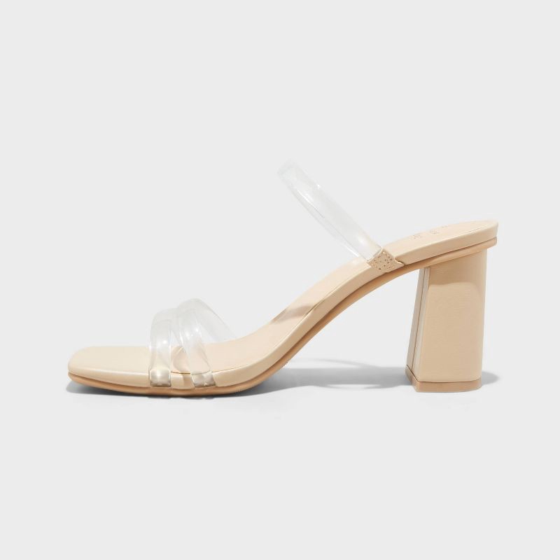 slide 2 of 4, Women's Stacy Mule Heels - A New Day™ Clear 6, 1 ct