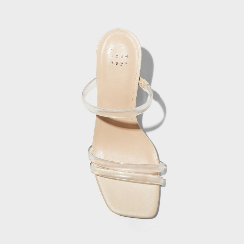 slide 4 of 4, Women's Stacy Mule Heels - A New Day™ Clear 6, 1 ct