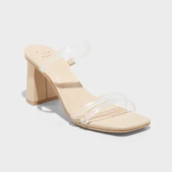 Women's Stacy Mule Heels - A New Day™ Clear 9.5