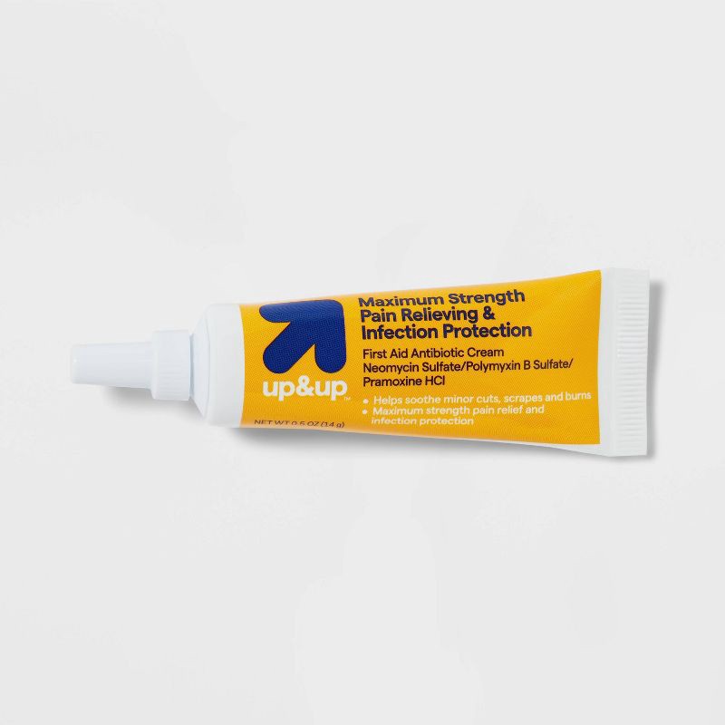slide 3 of 4, First Aid Antibiotic Pain Relieving Cream - 0.5oz - up&up™, 0.5 oz