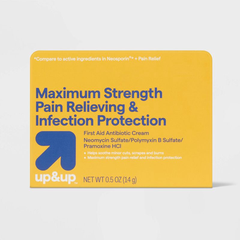 slide 1 of 4, First Aid Antibiotic Pain Relieving Cream - 0.5oz - up&up™, 0.5 oz