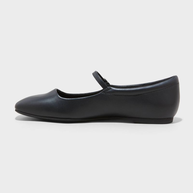 slide 2 of 7, Women's Elsa Mary Jane Ballet Flats with Memory Foam Insole - Wild Fable™ Black 10, 1 ct