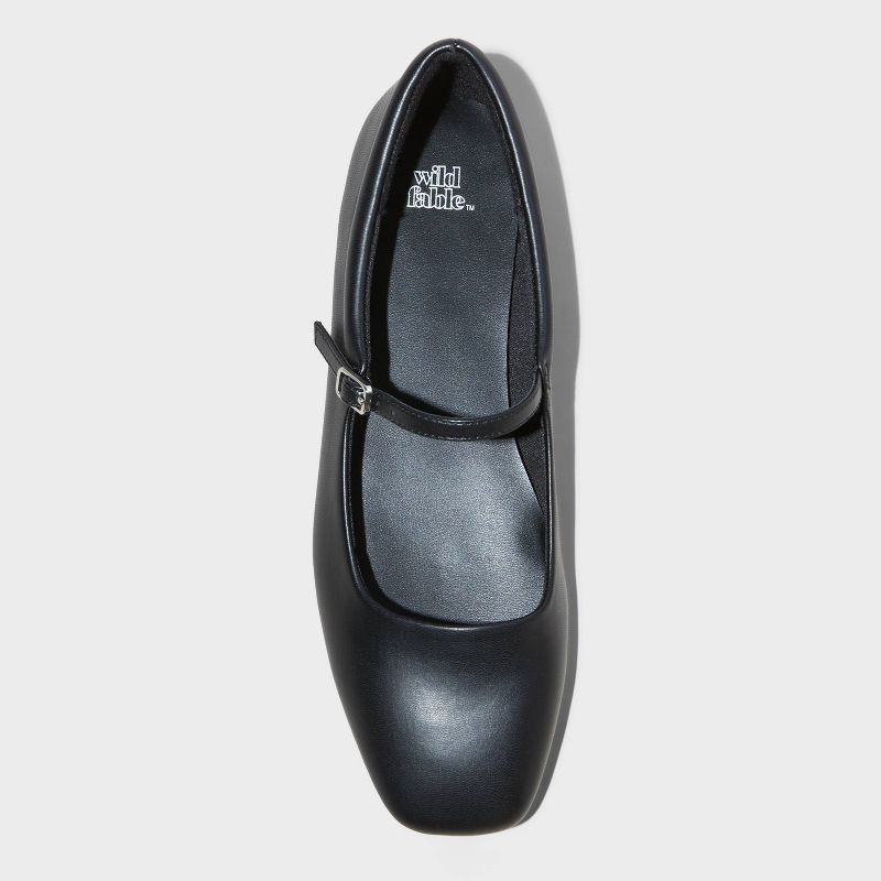 slide 3 of 7, Women's Elsa Mary Jane Ballet Flats with Memory Foam Insole - Wild Fable™ Black 10, 1 ct