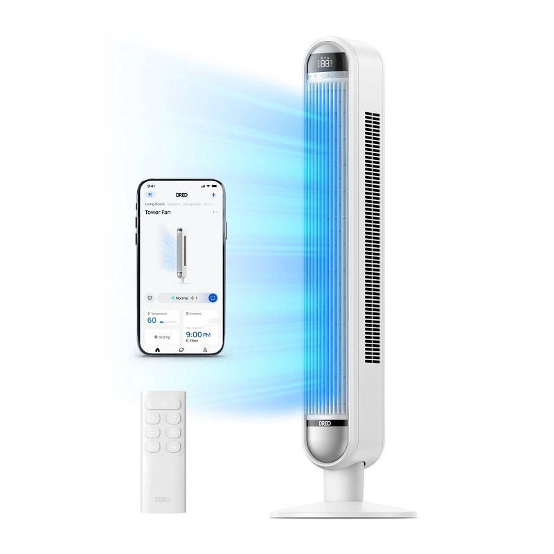 slide 2 of 9, Dreo 42" Cruiser Pro T1 Oscillating Bladeless Remote Tower Fan White, 1 ct