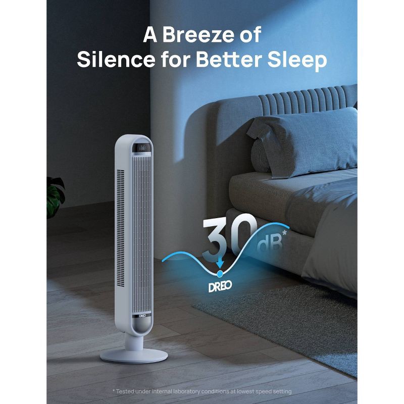 slide 4 of 9, Dreo 42" Cruiser Pro T1 Oscillating Bladeless Remote Tower Fan White, 1 ct