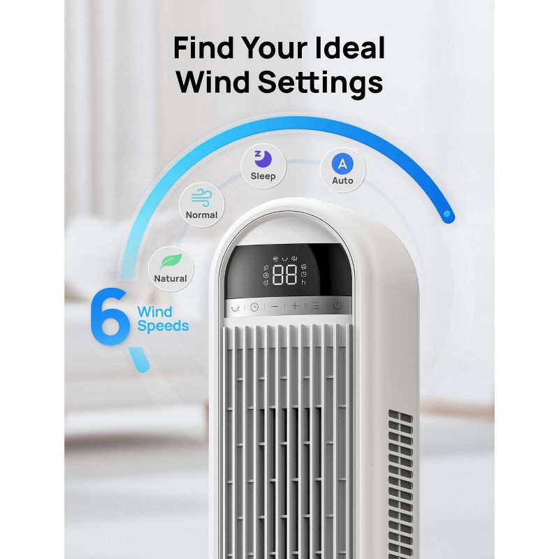 slide 5 of 9, Dreo 42" Cruiser Pro T1 Oscillating Bladeless Remote Tower Fan White, 1 ct