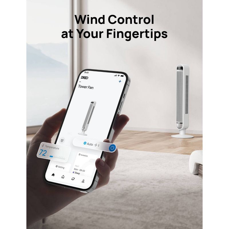 slide 7 of 9, Dreo 42" Cruiser Pro T1 Oscillating Bladeless Remote Tower Fan White, 1 ct