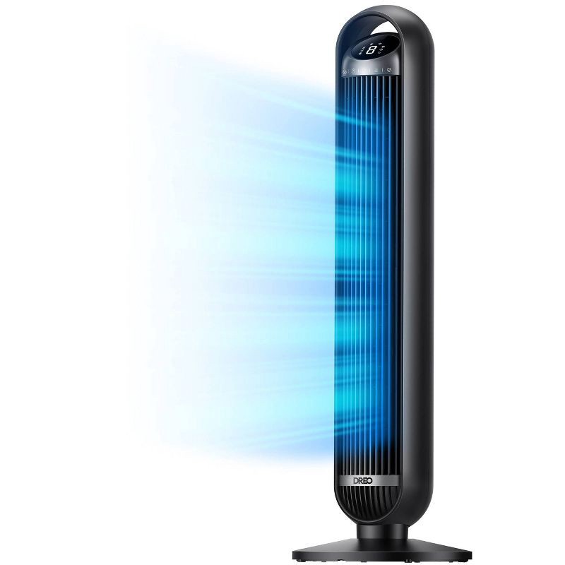 slide 2 of 8, Dreo Nomad 36" Quiet Bladeless Oscillating Tower Fan Black/Silver, 1 ct