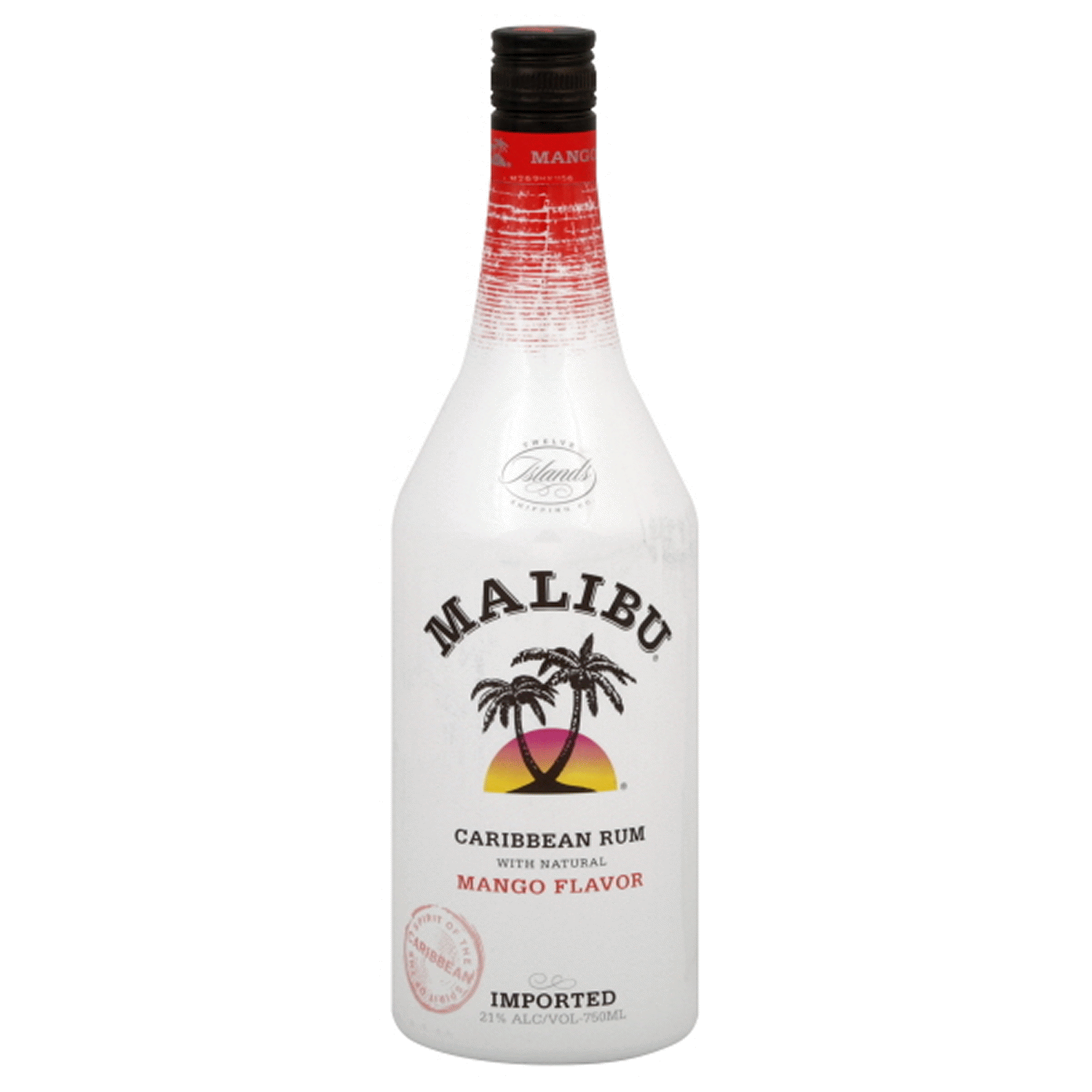 slide 1 of 1, Malibu Flavored Caribbean Rum with Mango Liqueur 750mL Bottle, 750 ml