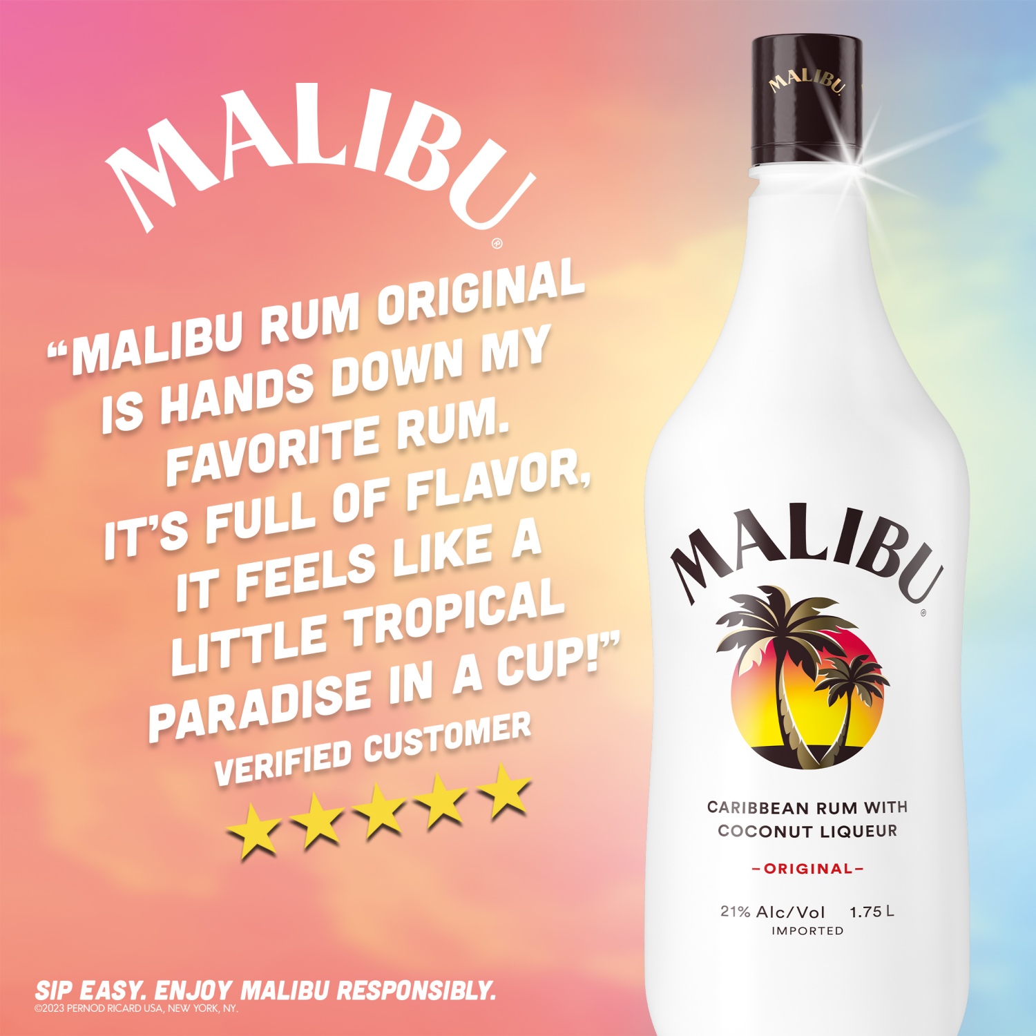 slide 3 of 8, Malibu Coconut Rum, 750 ml