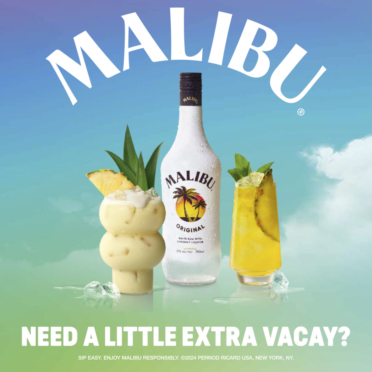 slide 5 of 5, Malibu Coconut Rum, 750 ml