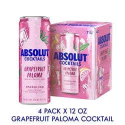 Absolut Sparkling Grapefruit Paloma Vodka 4 - 355 ml Cans