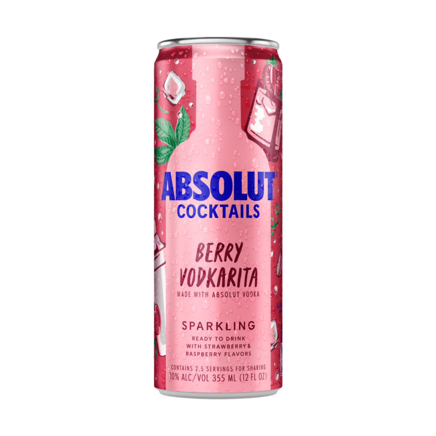 slide 6 of 8, Absolut Berry Vodkarita Ready To Drink Sparkling Cocktail Can, 4 ct; 355 ml