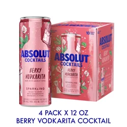 Absolut Cans Absolut Berry Vodkarita Ready To Drink Sparkling Cocktail Can