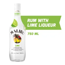 Malibu Flavored Caribbean Rum with Lime Liqueur 750mL Bottle