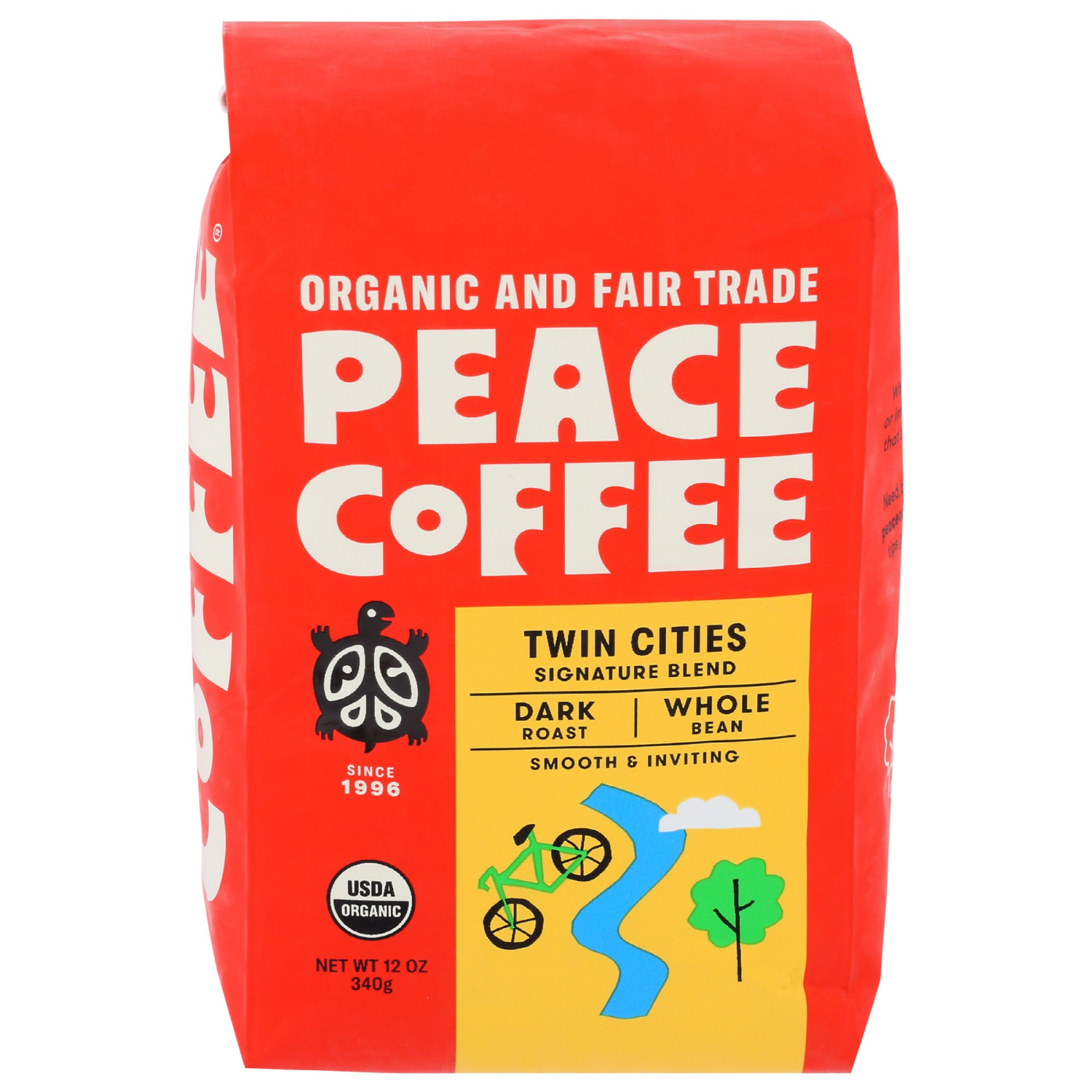 slide 1 of 4, Peace Coffee Organic Fair Trade Twin Cities Blend Dark Roast Whole Bean Coffee- 12 oz, 12 oz
