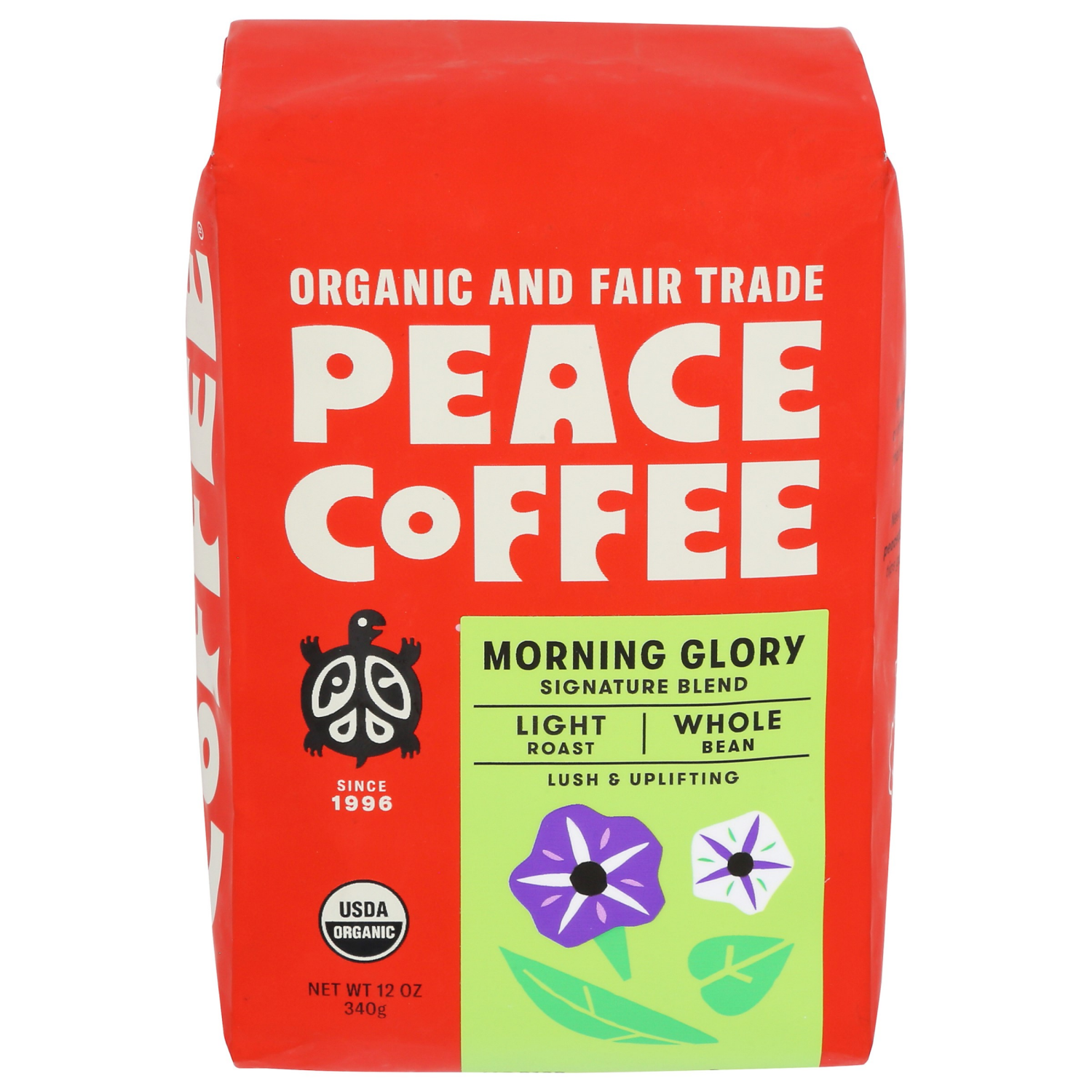 slide 1 of 3, Peace Coffee Organic Morning Glory Light Roast Whole Bean Coffee - 12 oz, 12 oz