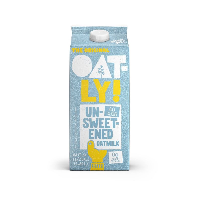 slide 1 of 7, OATLY! Oatly Oatmilk Unsweetened Chilled Non-Dairy Milk - 0.5gal, 1/2 gal