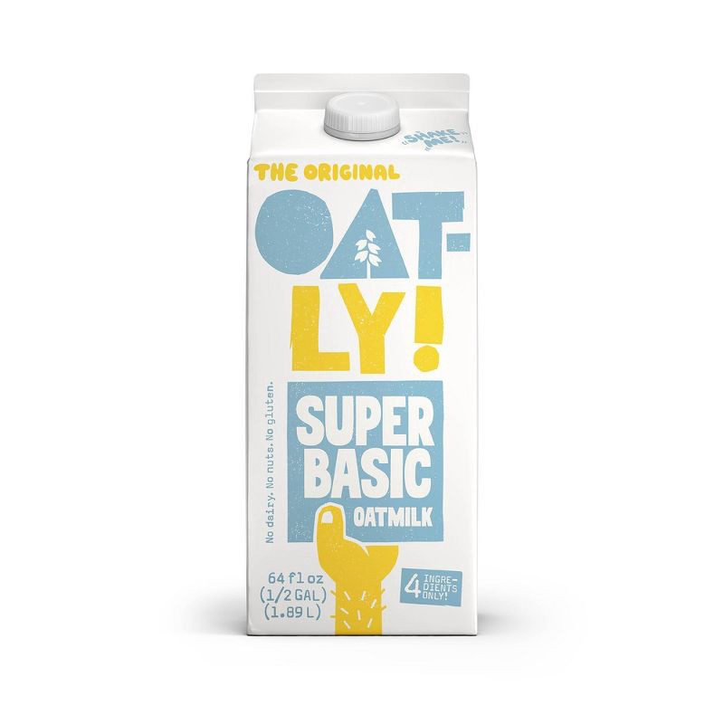 slide 1 of 5, OATLY! Oatly Oatmilk Super Basic Chilled Non-Dairy Milk - 0.5gal, 1/2 gal