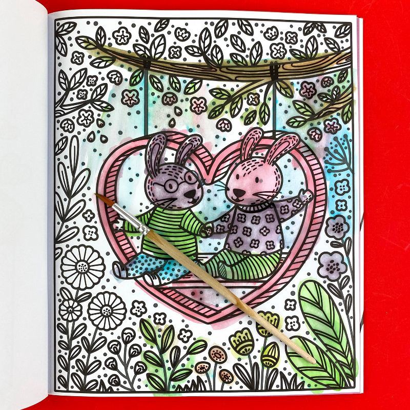 slide 4 of 5, Usborne Books Love, Hearts and Flowers Magic Painting Book - (Magic Painting Books) by Abigail Wheatley (Paperback), 1 ct
