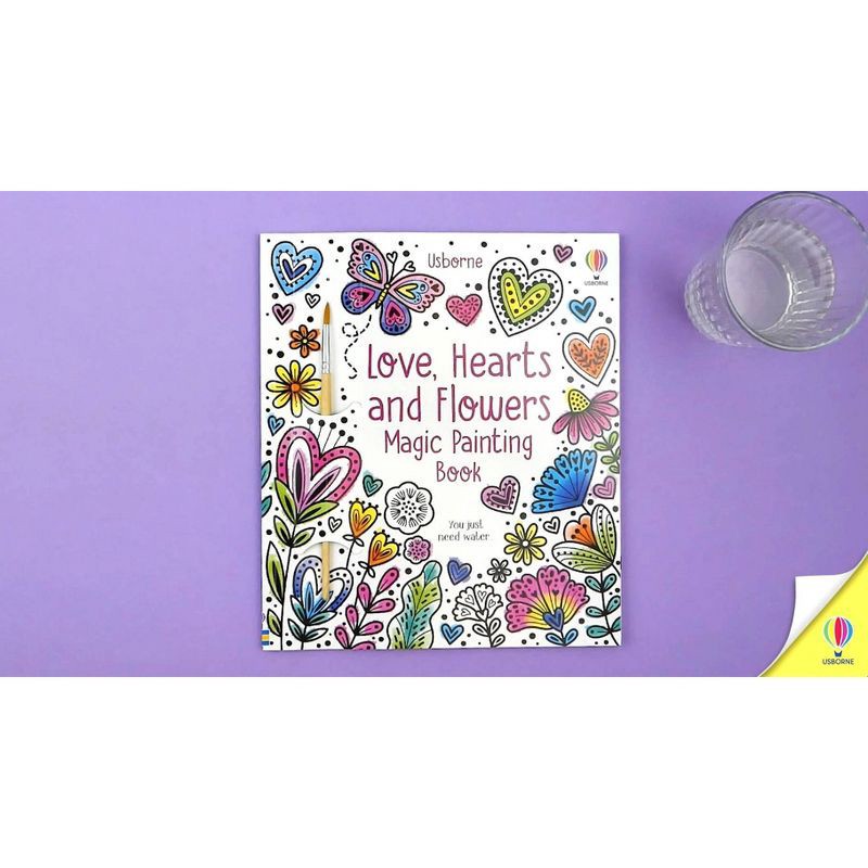 slide 5 of 5, Usborne Books Love, Hearts and Flowers Magic Painting Book - (Magic Painting Books) by Abigail Wheatley (Paperback), 1 ct