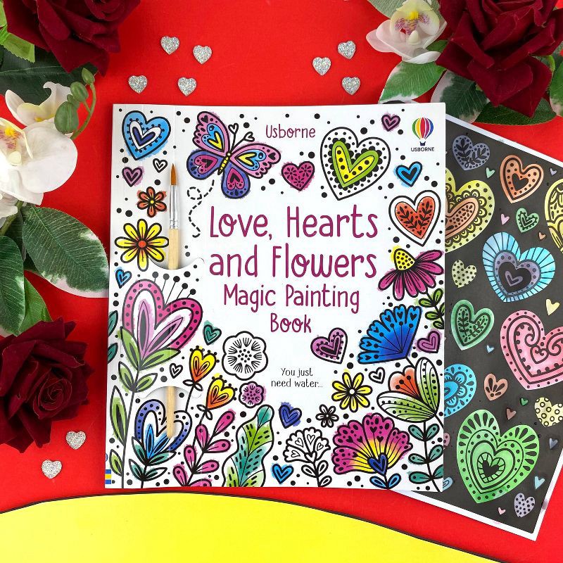 slide 1 of 5, Usborne Books Love, Hearts and Flowers Magic Painting Book - (Magic Painting Books) by Abigail Wheatley (Paperback), 1 ct