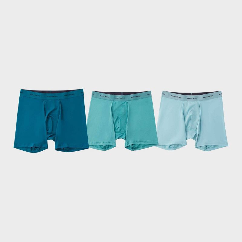 slide 1 of 10, Pair of Thieves Men's Quick Dry Boxer Briefs 3pk - Green S: Mid Rise, Knit, Small Size, 3 ct