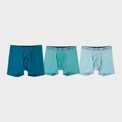 Pair of Thieves Men's Quick Dry Boxer Briefs 3pk - Green L: Mid Rise, Knit, Elastic Waistband
