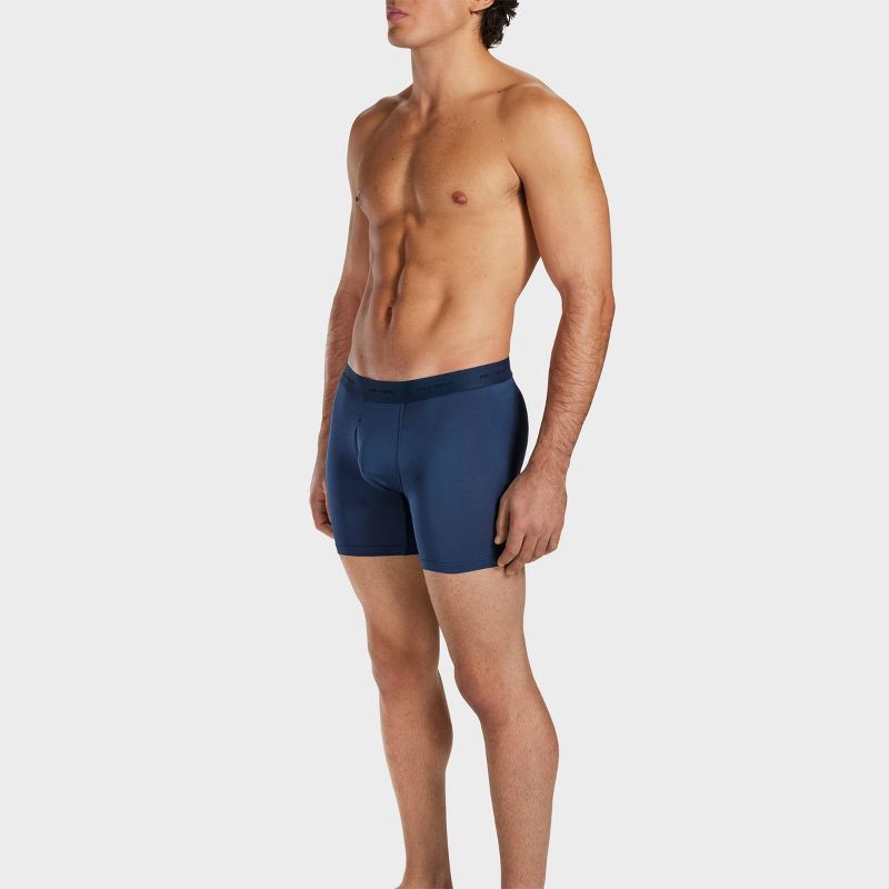 slide 4 of 9, Pair of Thieves Men's Quick Dry Boxer Briefs 3pk - Navy Blue L: Mid Rise, Full Waistband Elastic, Machine Washable, 3 ct